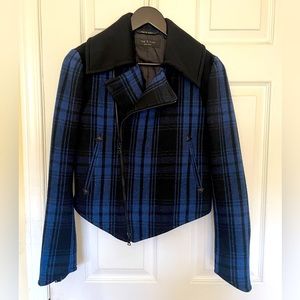 rag & bone NY Checkered Wool Bomber Coat Sz 2